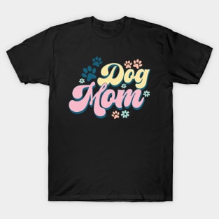 Retro Dog Mom Paw Gifts T-Shirt